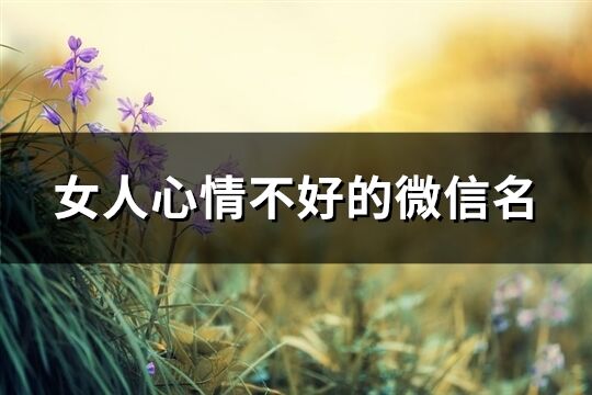 女人心情不好的微信名(优选260个)