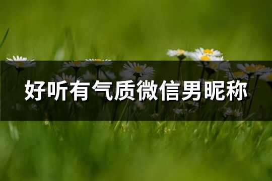 好听有气质微信男昵称(精选323个)