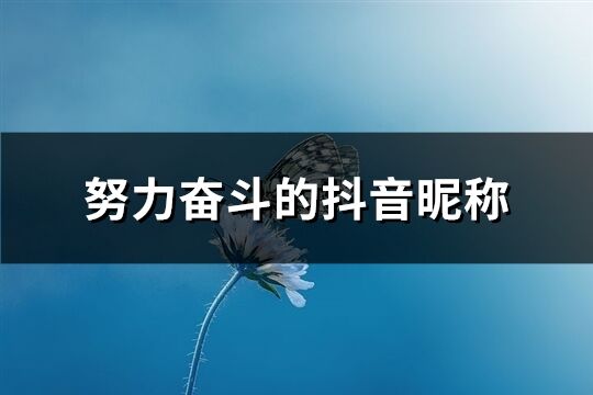努力奋斗的抖音昵称(共133个)