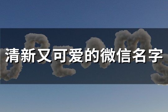 清新又可爱的微信名字 可爱又小清新的昵称(237个)