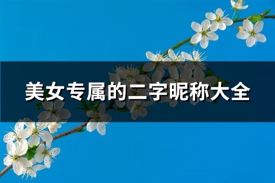 美女专属的二字昵称大全(1170个)
