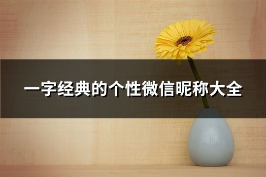 一字经典的个性微信昵称大全(47个)