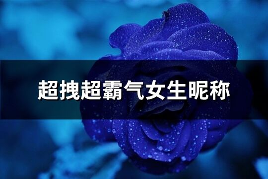 超拽超霸气女生昵称(精选102个)