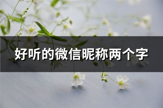 好听的微信昵称两个字(共1287个)