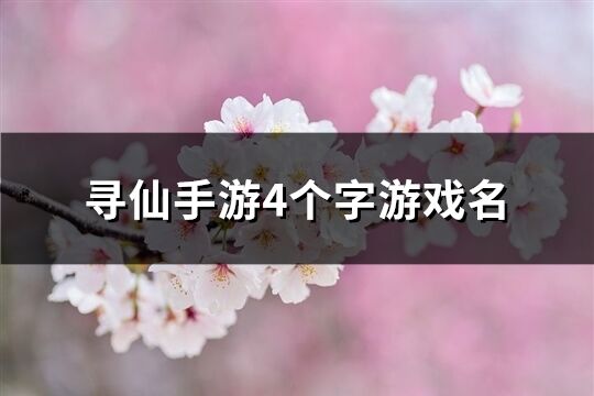 寻仙手游4个字游戏名(精选455个)