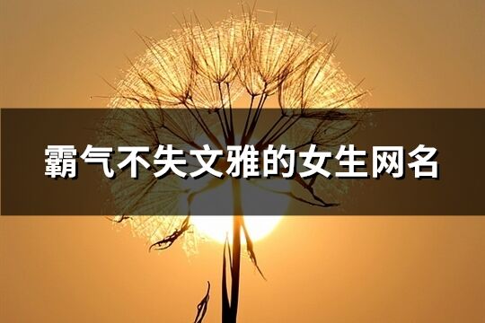 霸气不失文雅的女生网名(共308个)
