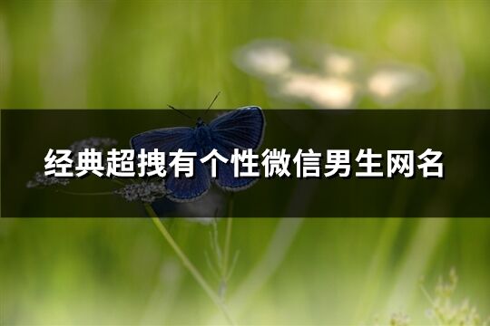 经典超拽有个性微信男生网名(64个)