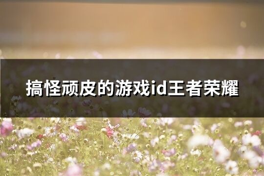 搞怪顽皮的游戏id王者荣耀(83个)