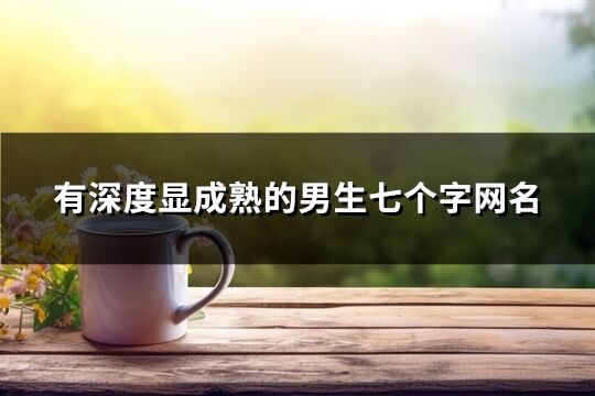 有深度显成熟的男生七个字网名(优选100个)