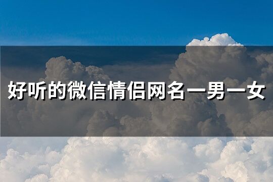 好听的微信情侣网名一男一女(123个)