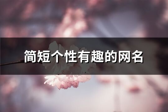 简短个性有趣的网名(共307个)