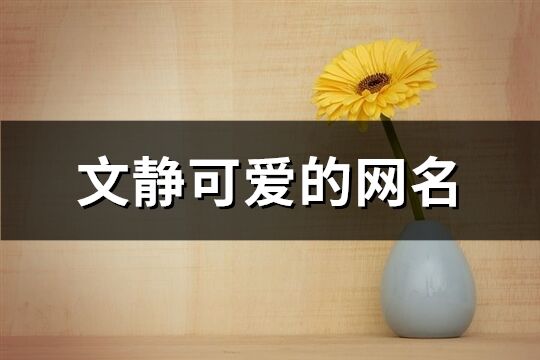 文静可爱的网名(优选125个)