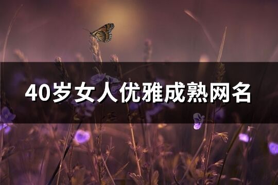 40岁女人优雅成熟网名(精选232个)