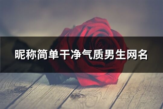昵称简单干净气质男生网名(优选1047个)