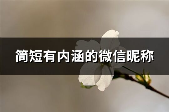 简短有内涵的微信昵称(共677个)