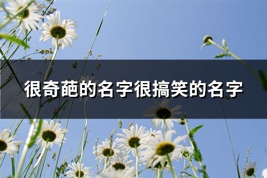 很奇葩的名字很搞笑的名字(123个)