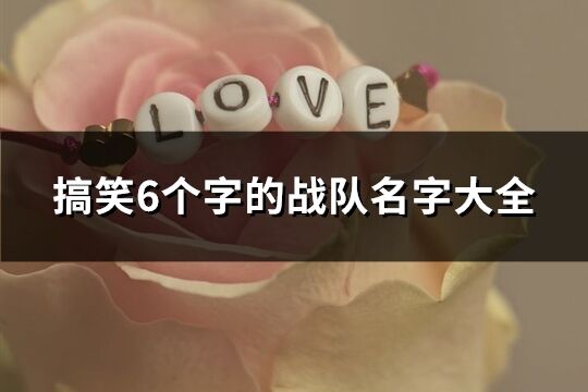 搞笑6个字的战队名字大全(共389个)