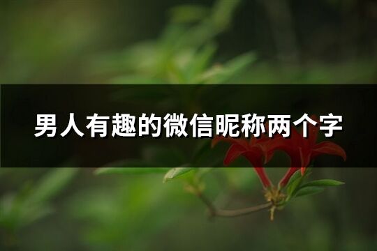 男人有趣的微信昵称两个字(共765个)