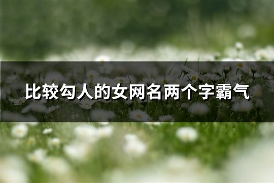 比较勾人的女网名两个字霸气(精选195个)