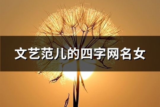 文艺范儿的四字网名女(精选183个)